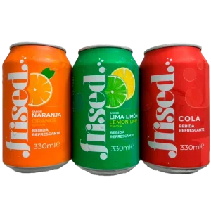 Refresco Frised – Cola, Limón o Naranja (Lata 330 ml)