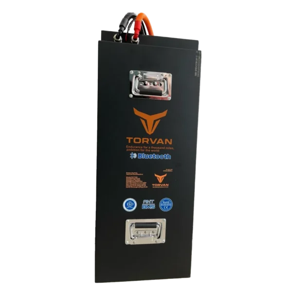 Batería de Litio LFP-72V72AH marca Torvan. Batería de almacenamiento para motos eléctricas y sistemas solares.